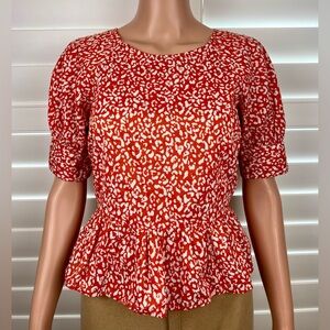 Peplum Blouse with Swiss Dots Sz XS, by Popsugar